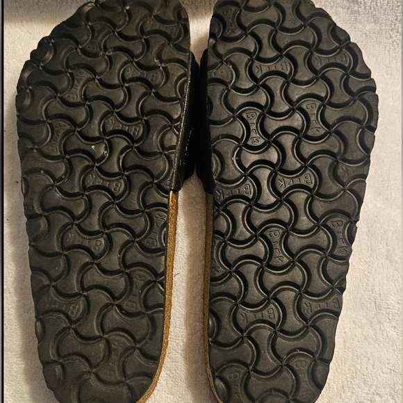 Birkenstock Madrid Sandals BirkiBuc Black Leather Women’s Size 8/39 Slides - Picture 3 of 4